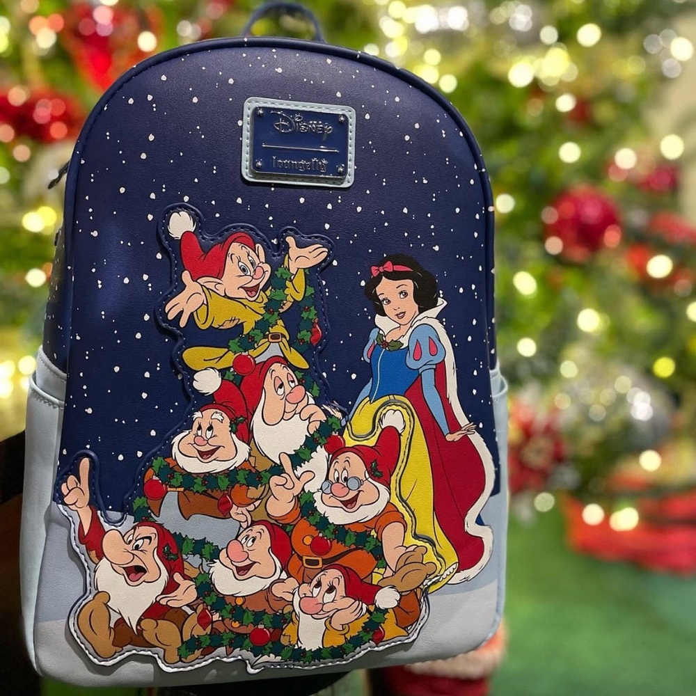 Loungefly Disney Snow White and the Seven Dwarfs Christmas Scene Mini Backpack